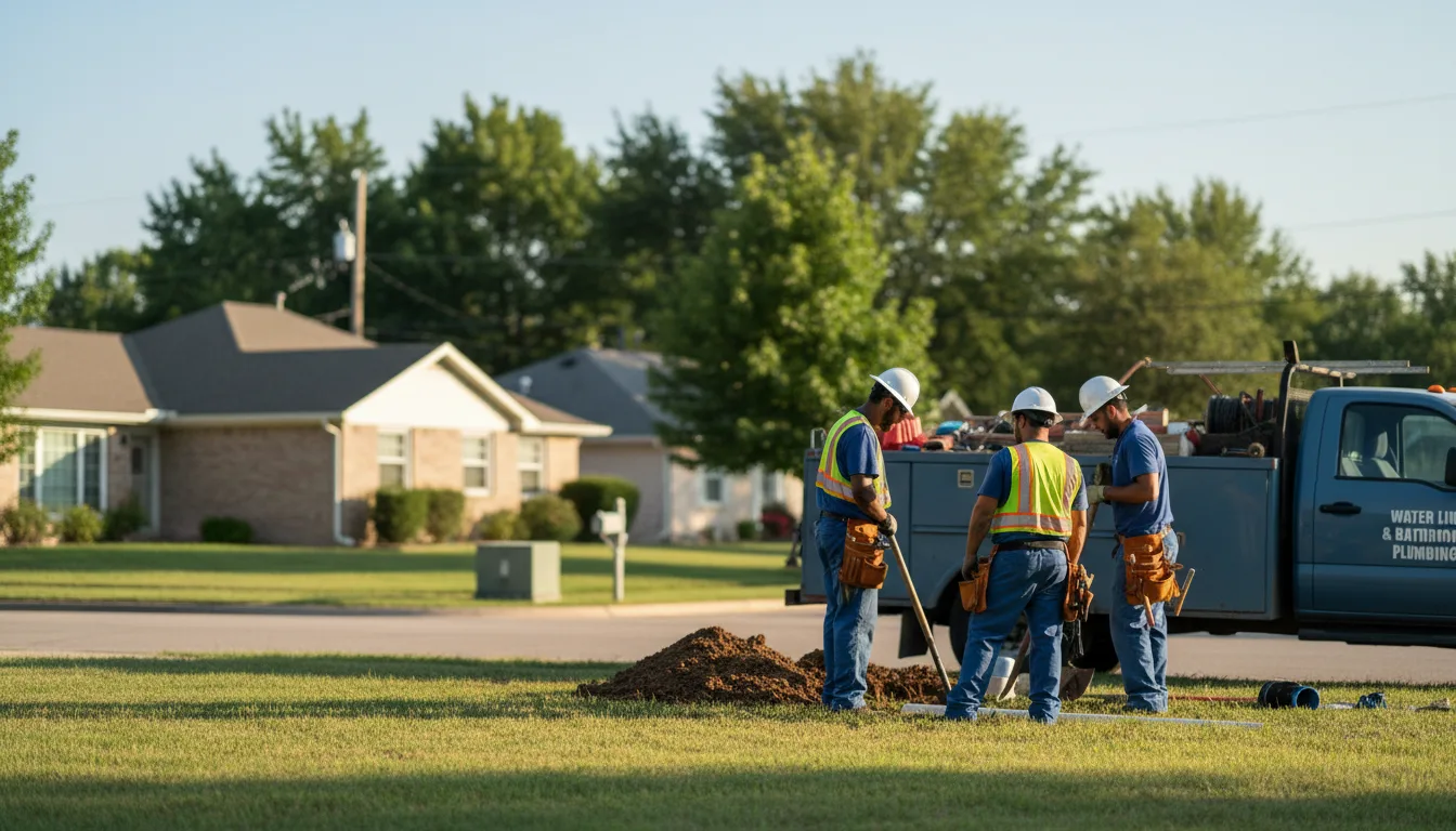Residential water line and bathroom plumbing service in Hebron, OH